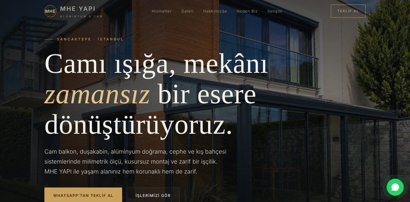 MHE Yapı web sitesi
